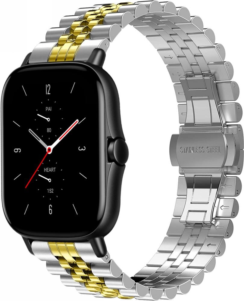 Браслет металлический Stech Line для Amazfit GTS 2e Silver/Gold (27054-67)