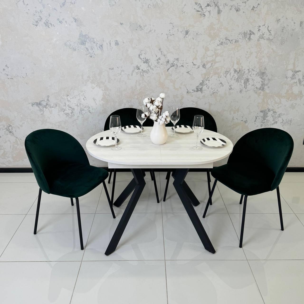 Стіл кухонний розсувний Ronni 1100 УТП027906 Loft Ясен серфсайд/Чорний мат