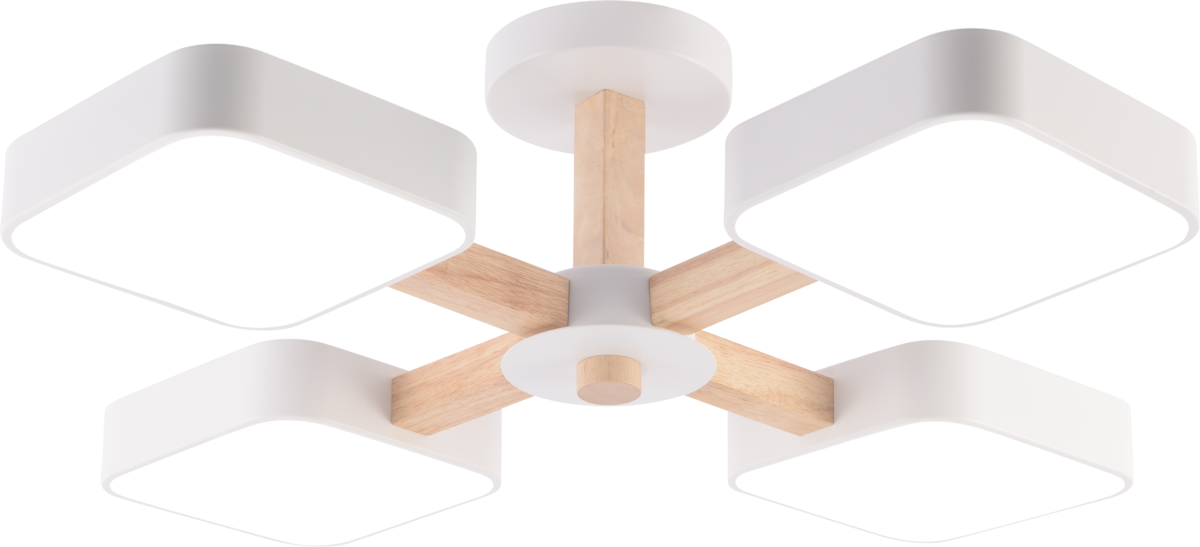 Люстра світлодіодна стельова Light House SRS-20318-4 Білий/Дерево Люстра світлодіодна стельова Light House SRS-20318-4 Білий/Дерево