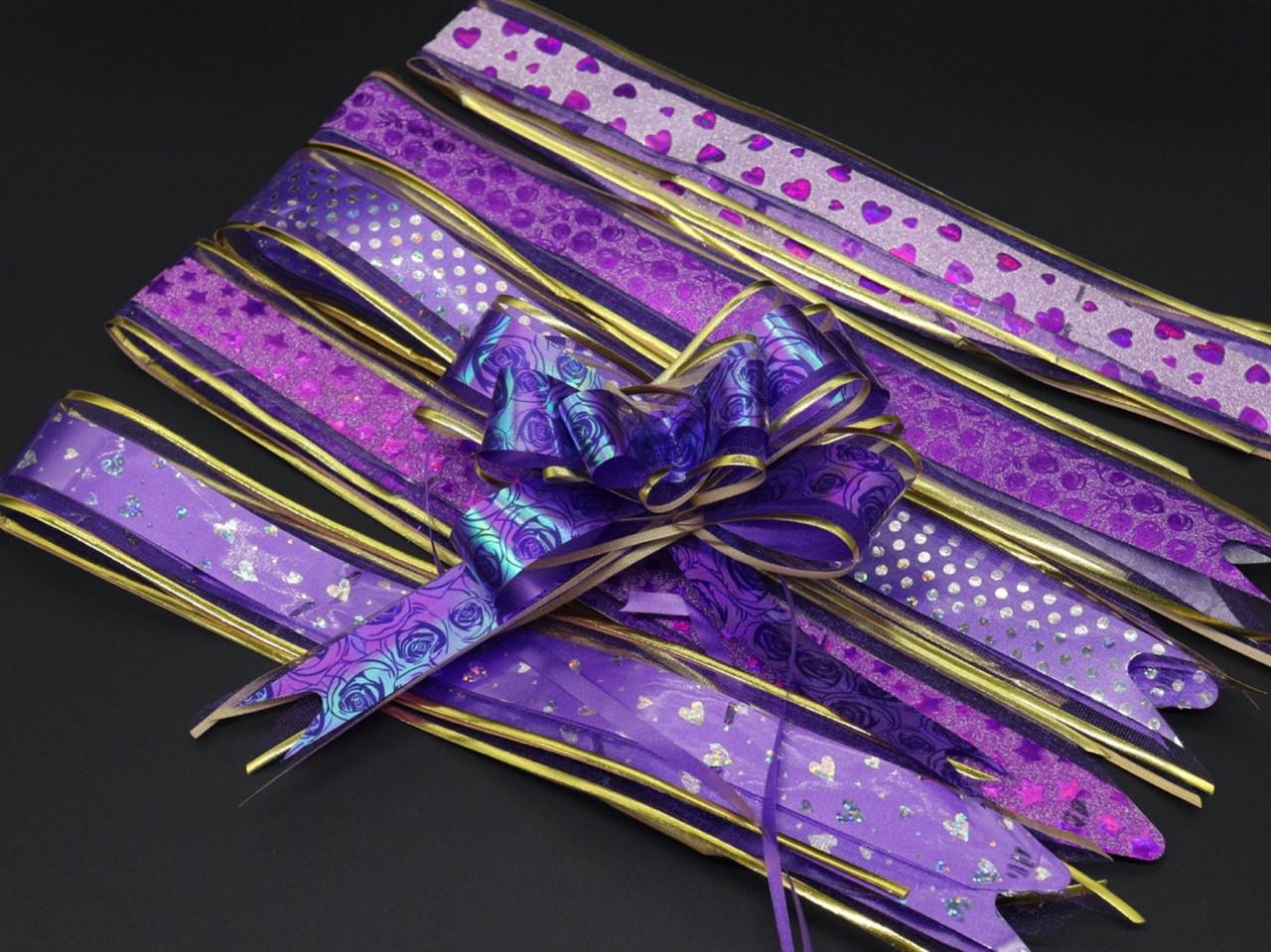 Бант подарочный полипропиленовый декорирован органзой 14х6 см Фиолетовый (1125272133)