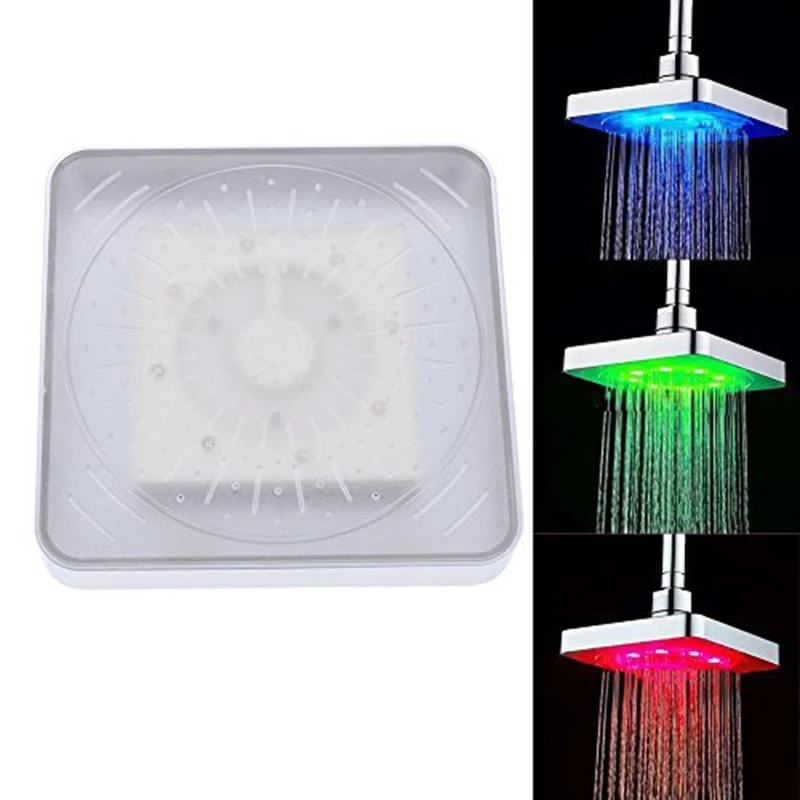 Лійка-насадка для душу Shower head AND XL-902 LED RGB квадратна 150 мм (14332) - фото 5