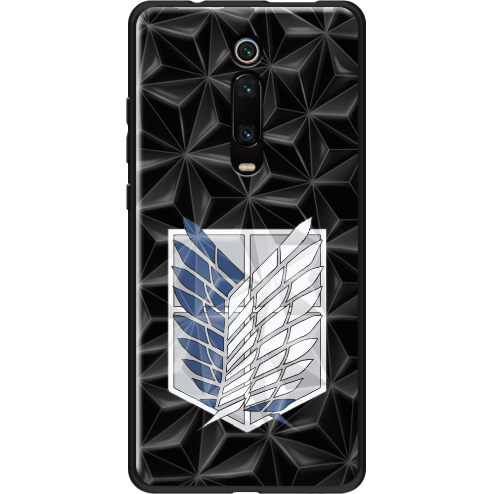 Чохол BoxFace Xiaomi Mi 9T / Mi 9T Pro Атака Титанів Крила Свободи Чорний силікон із призмою (37376-bk88-37866)