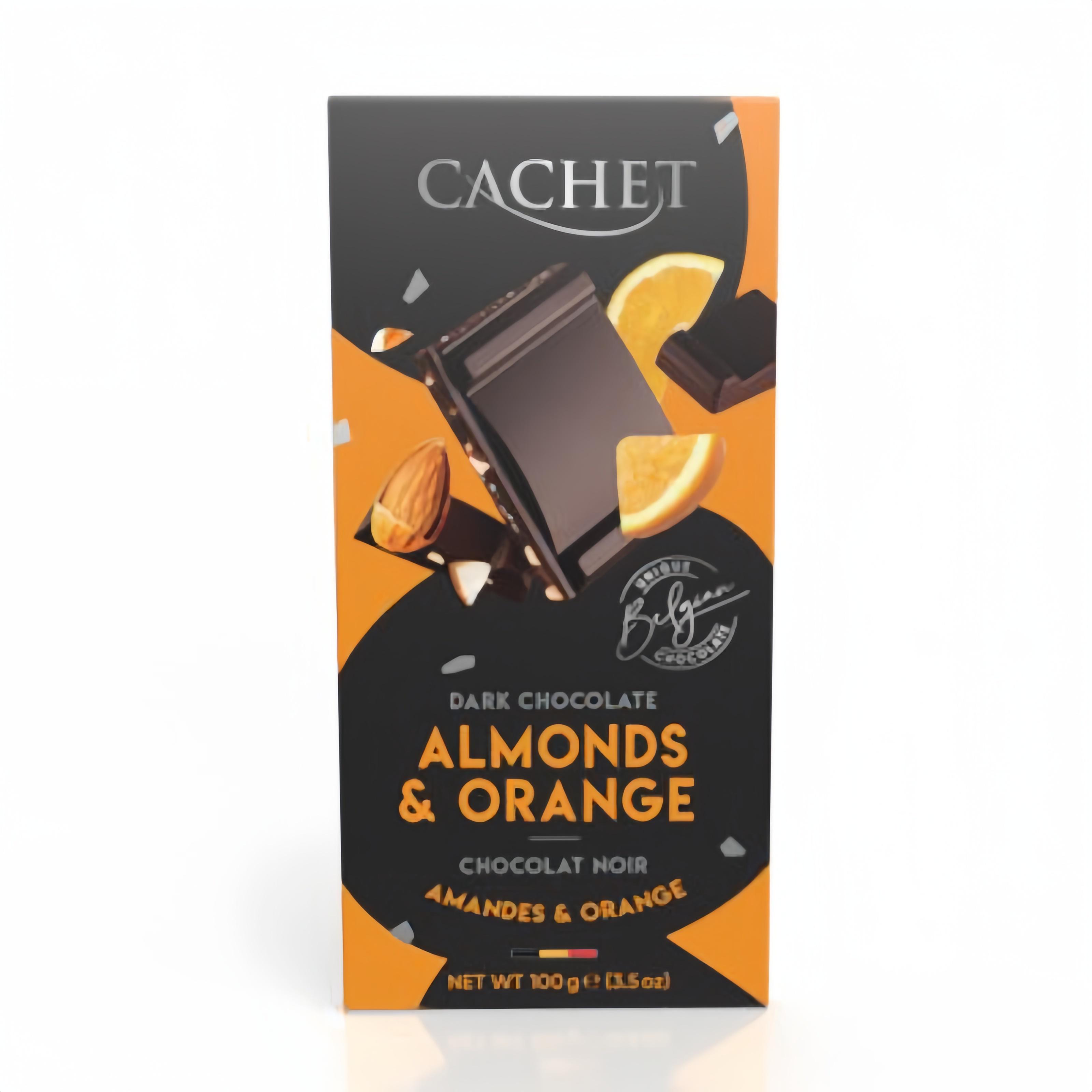 Шоколад чорний 57% Cachet Almonds & Orange 100 г (13344332)