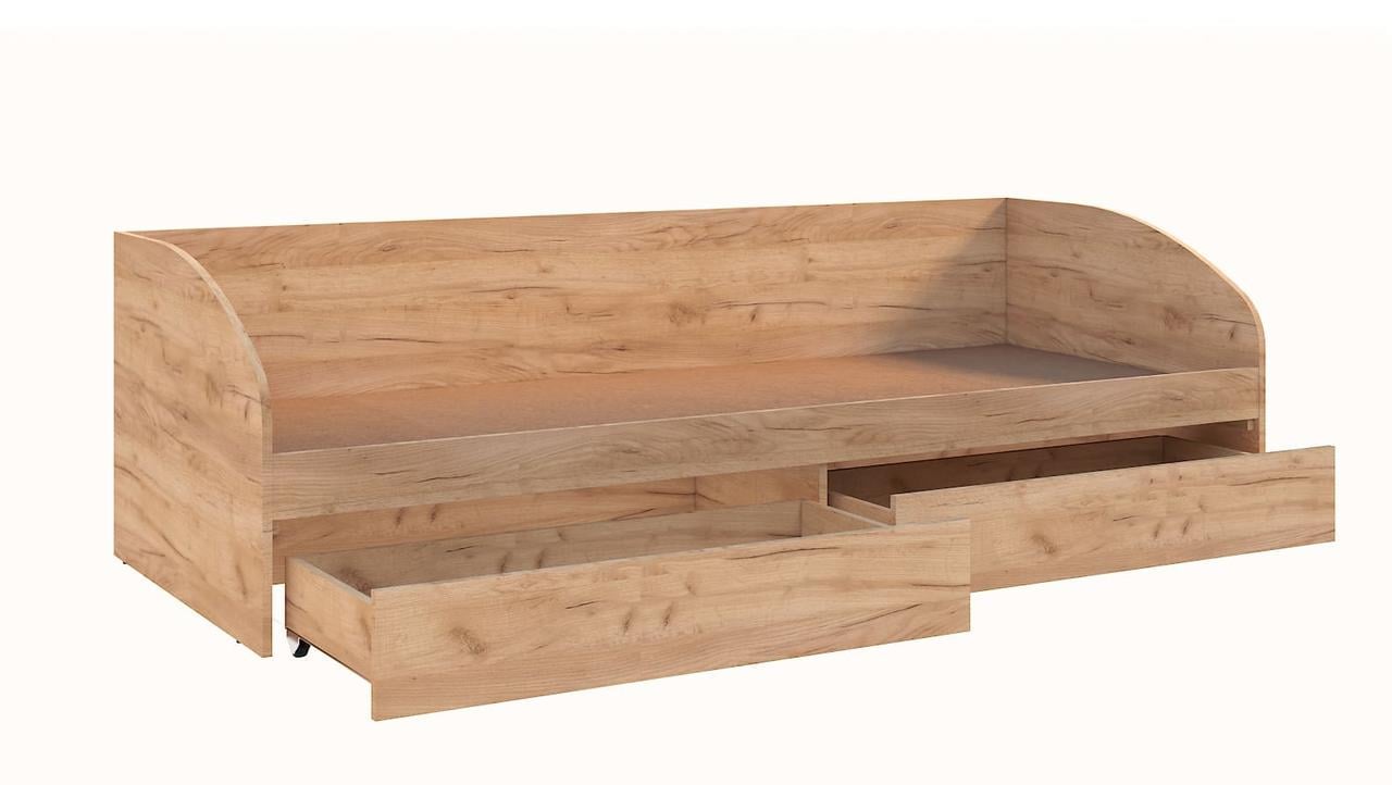 Кровать-софа односпальная Мастер Форм Брайт с 2 ящиками 80х200 см Дуб крафт золотой (23088615)