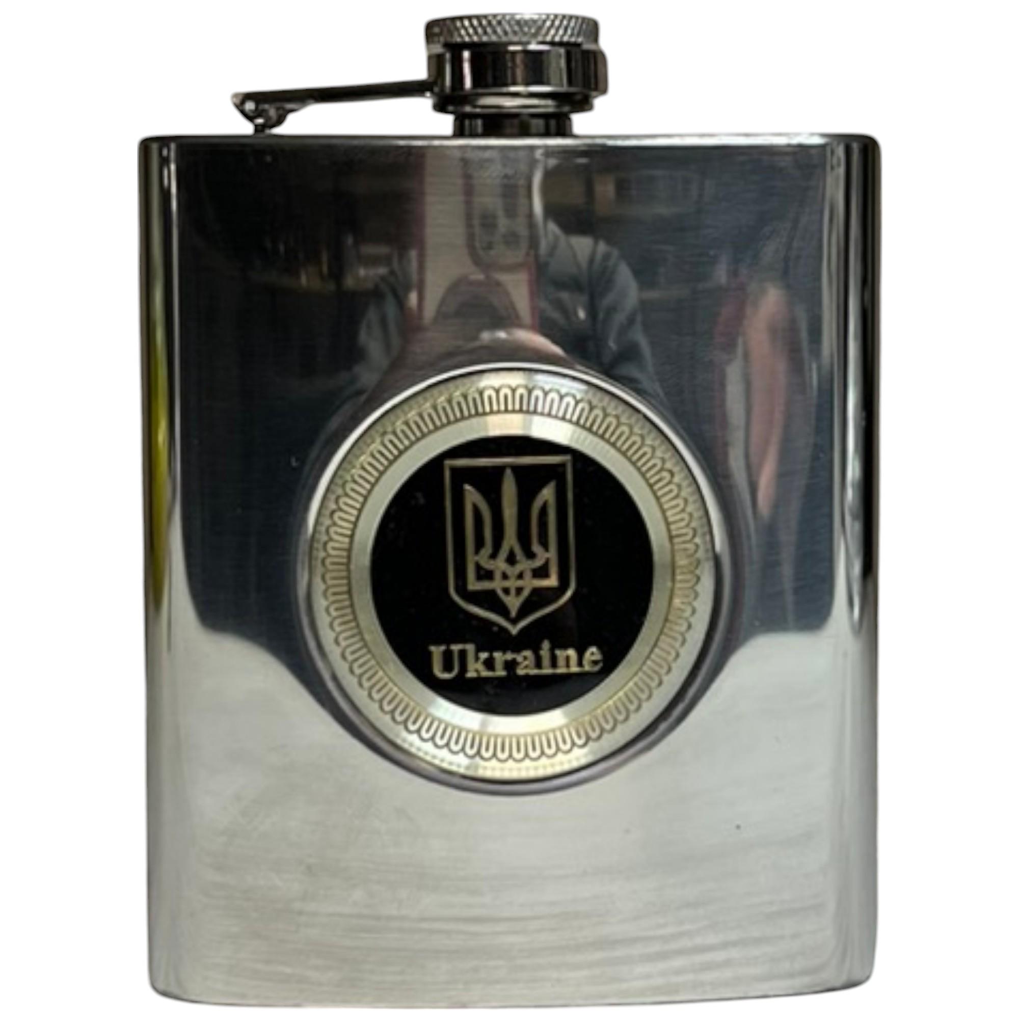 Набор подарочный Flachmann-Set 6в1 UKRAINE фляга/лейка/стопки 4 шт./чехол для стопок (F_QK-22)