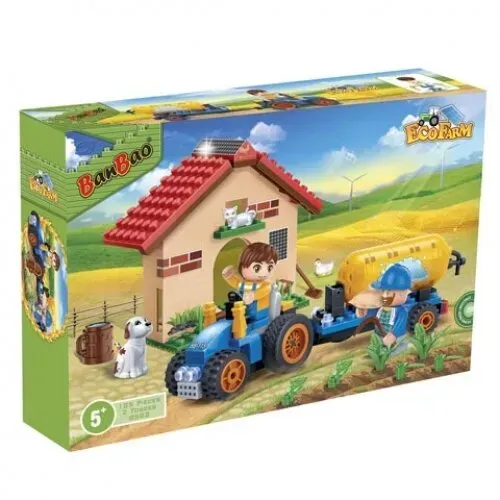 Конструктор BanBao Экоферма Домик и трактор 185 дет. (8582)