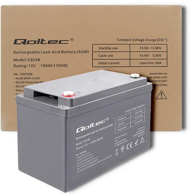Аккумулятор QOLTEC 53038 100 Ah 12V (15214686) - фото 4 Аккумулятор QOLTEC 53038 100 Ah 12V (15214686) - фото 4