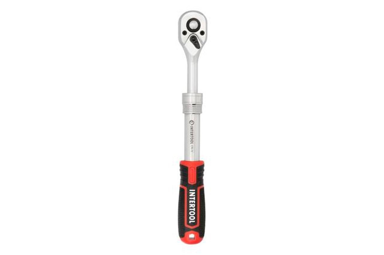 Рукоятка із храповим механізмом Intertool 3/8"x72T телескопічний Storm (ET-8005)