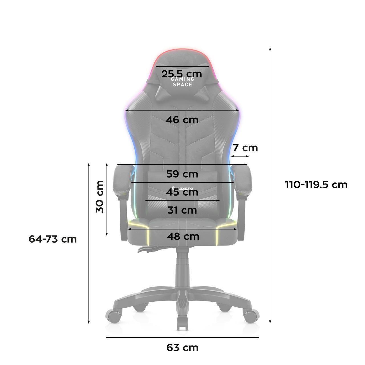 Крісло комп'ютерне Huzaro Force 2.7 RGB тканина Black (29952634) - фото 7
