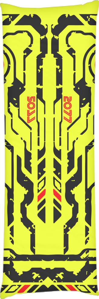 Подушка дакимакура Cyberpunk 2077 60х180 см Yellow (14100827)