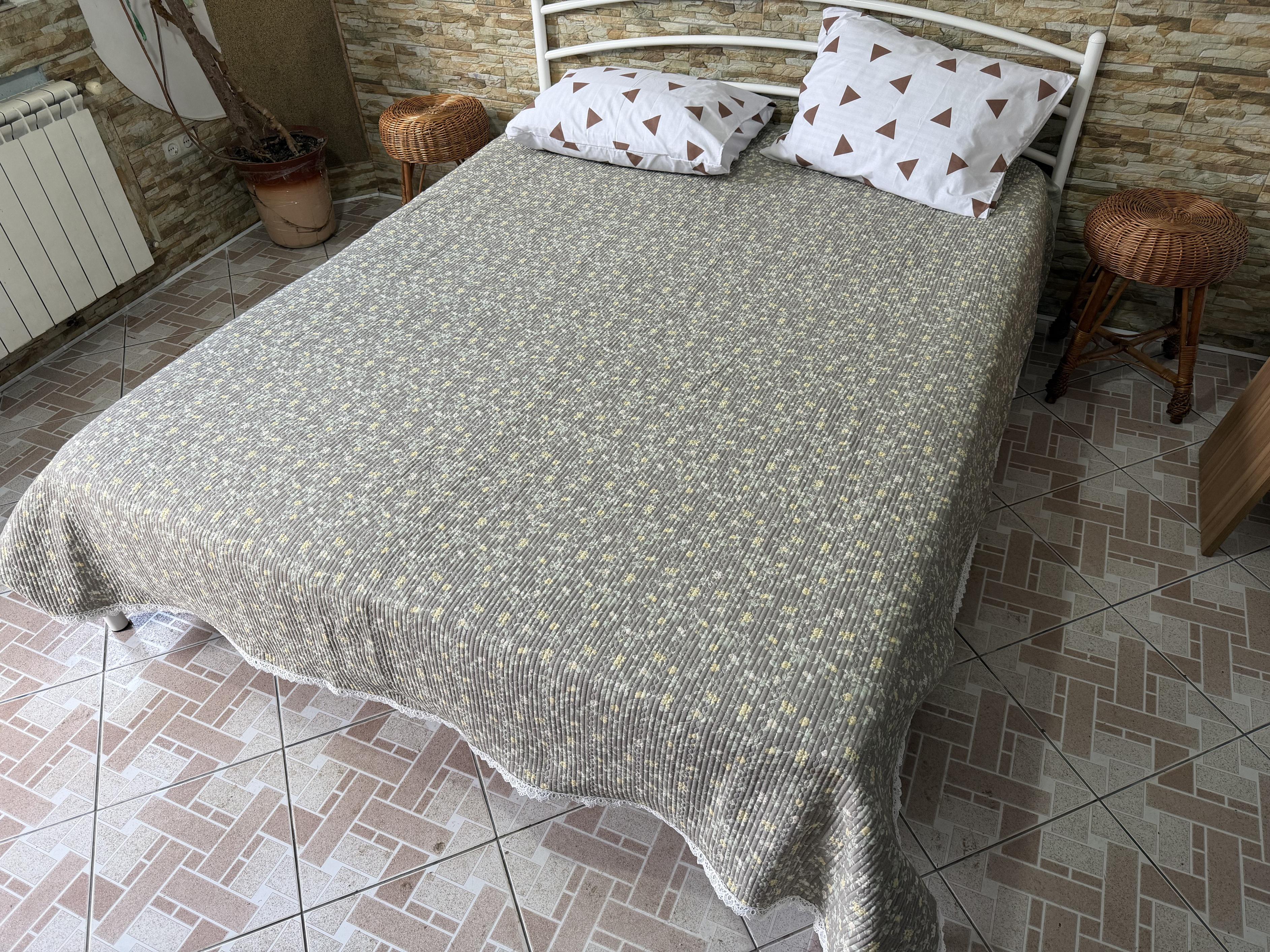 Плед-покрывало из микрофибры летнее Прованс евро 230х230 см Серый (MP-2703grey/x230)