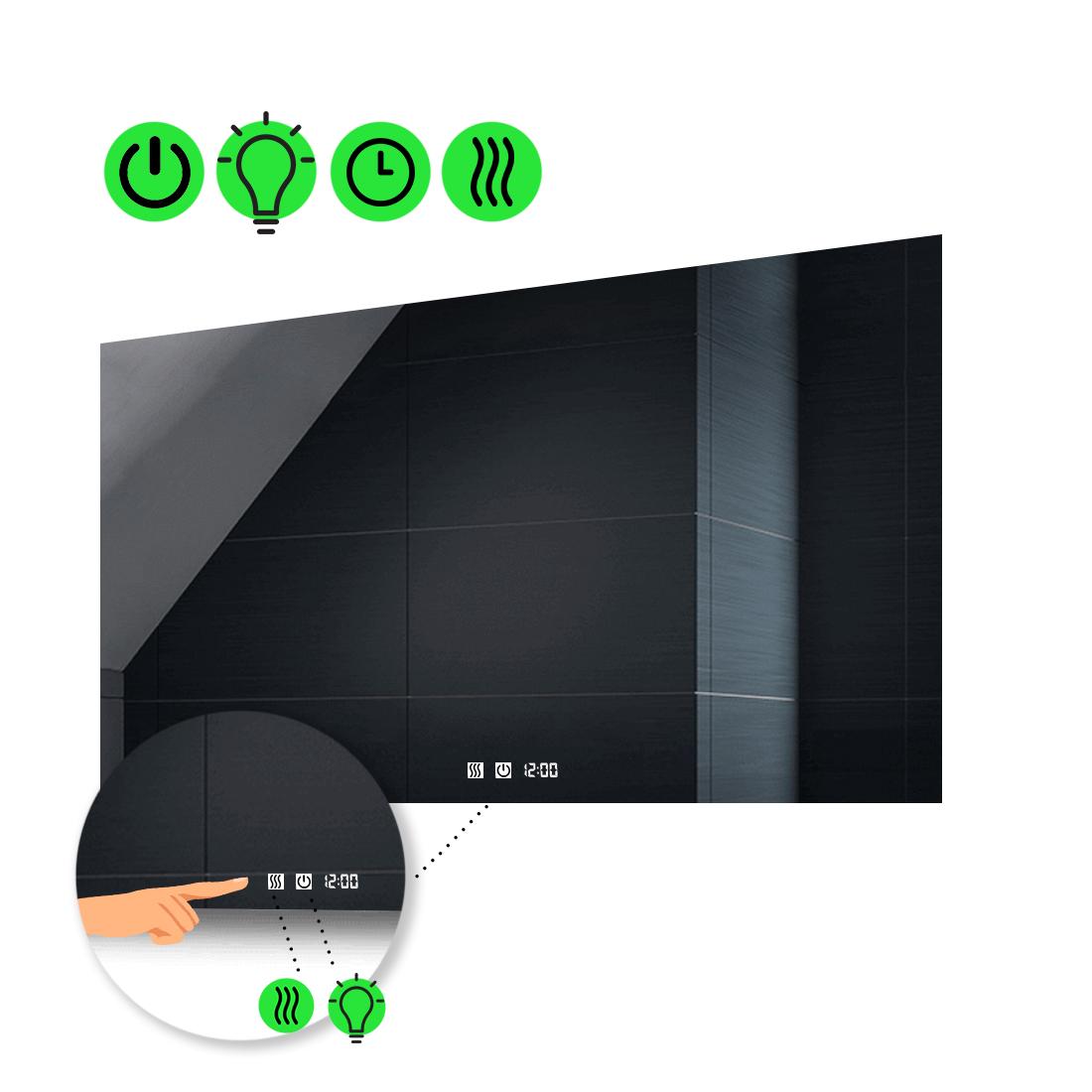 LED-зеркало 100x60 см с двумя сенсорами/часами и подогревом Lucia (luciag116)