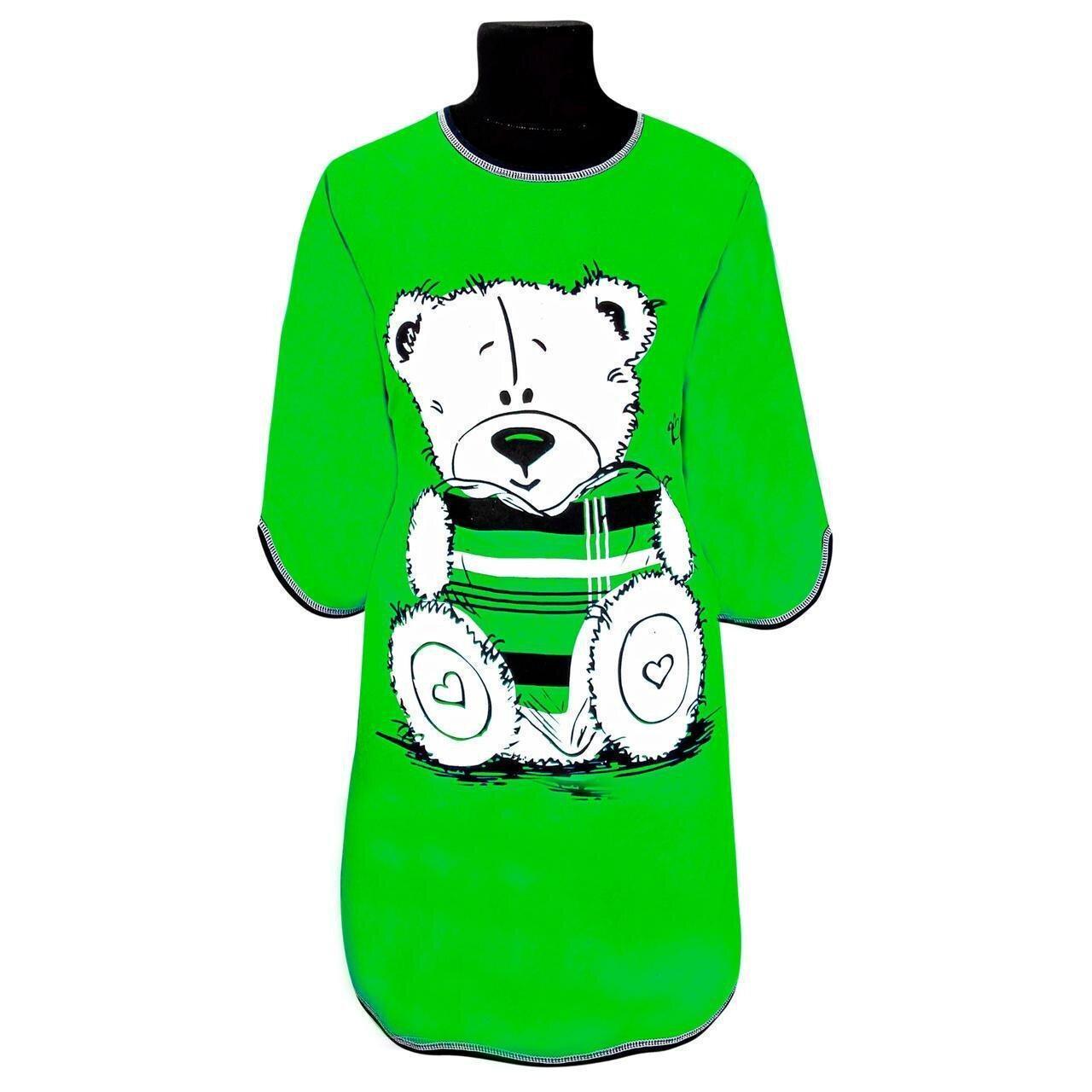 Туника женская с начесом 062 Мишка р. 48/50 Зеленый (1773559160)