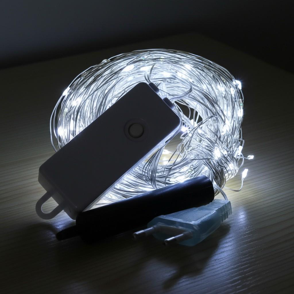Гирлянда сетевая комнатная Конский хвост для елки 600 LED 20 нитей 3 м Белый (1733015W)