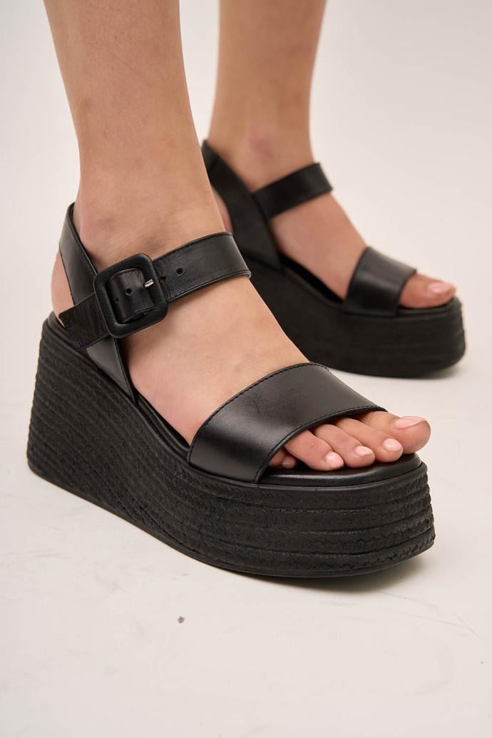 Босоножки женские Fabio Monelli кожаные р. 39 Черный (177206)