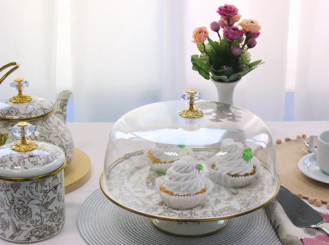 Тортовница эмалированная BIRD Elmani с крышкой на ножке 30 см - фото 6