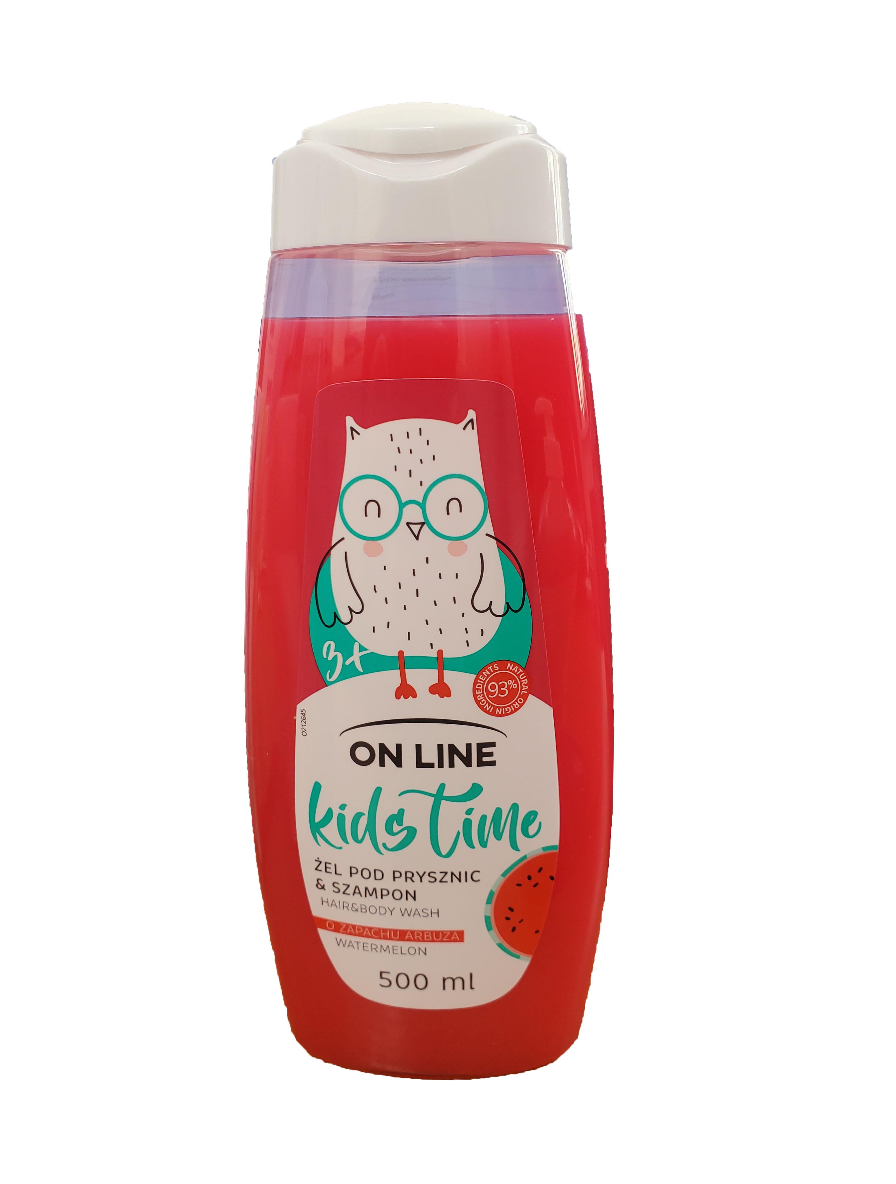 Шампунь-гель для душа On Line Kids Time Hair&Body Wash Watermelon аромат арбуза 500 мл - фото 1