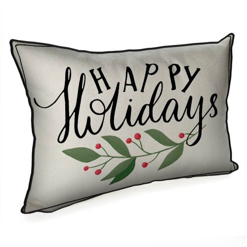 Подушка интерьерная с мешковины Happy holidays 45х32 см (43PHB_21NG004)
