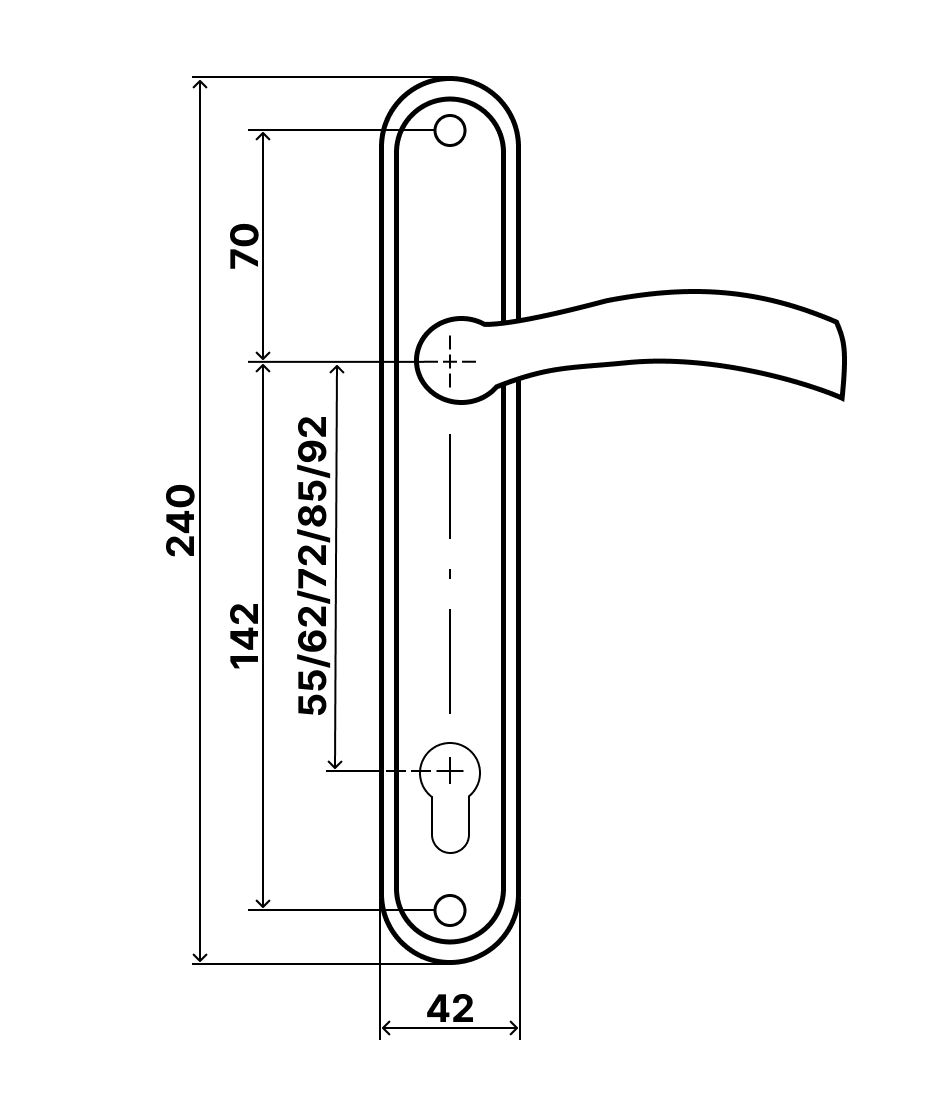 Комплект врезного замка с ручками SIBA Saros 85 мм, матовый никель/хром (A34 3 22 07 85 мм SET) - фото 4 Комплект врезного замка с ручками SIBA Saros 85 мм, матовый никель/хром (A34 3 22 07 85 мм SET) - фото 4