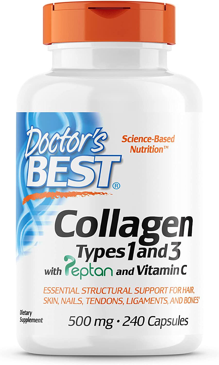 Коллаген Doctor's Best Collagen Types 1 and 3 with Peptan 500 mg 240 капс.
