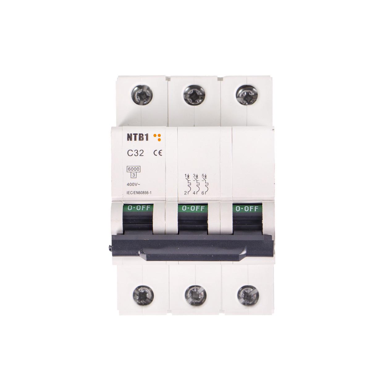 Автоматичний вимикач TESLA NTB1 C32 3-полюсний 430 В (88) - фото 4 Автоматичний вимикач TESLA NTB1 C32 3-полюсний 430 В (88) - фото 4