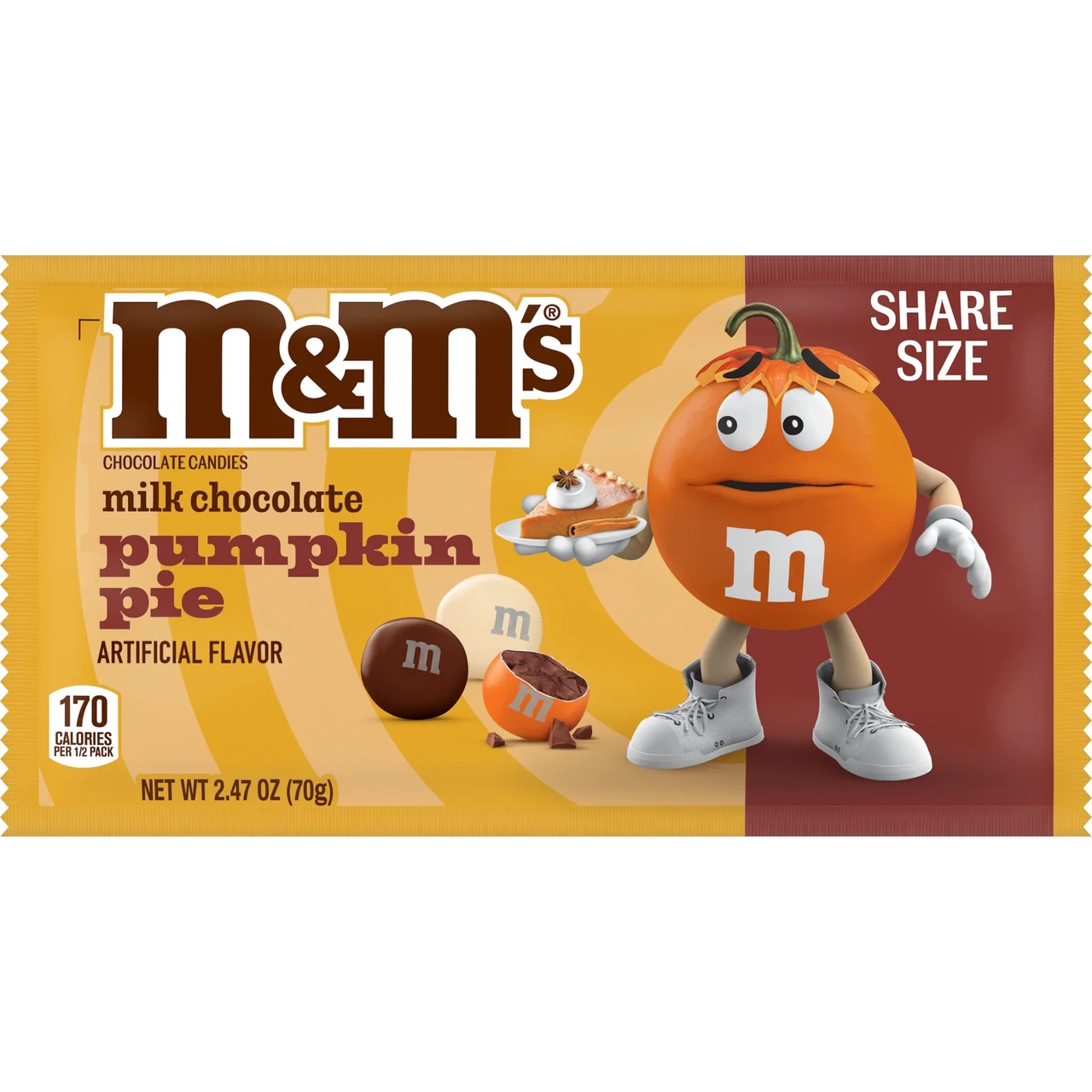 Драже шоколадные M&M'S Halloween Pumpkin Pie Milk Chocolate Candy 70 г (2362457403)