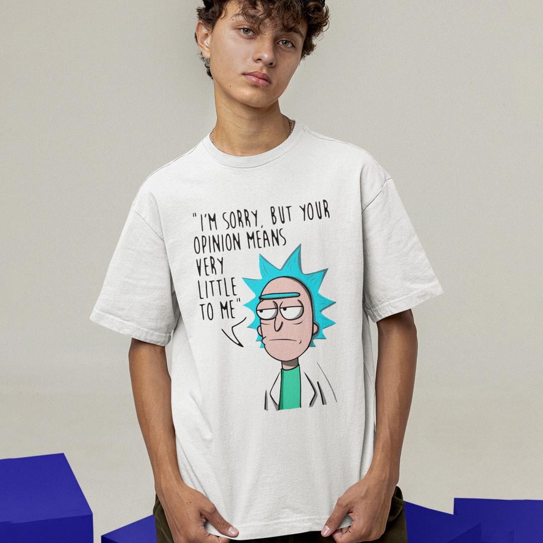 Футболка унисекс Rick And Morty Im Sorry But Your Opinion Means Very Little To Me wht 4XL Белый (0000011510)