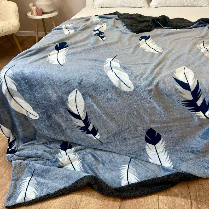 Плед-покрывало двухсторонний 150х210 см Серый (29879613)