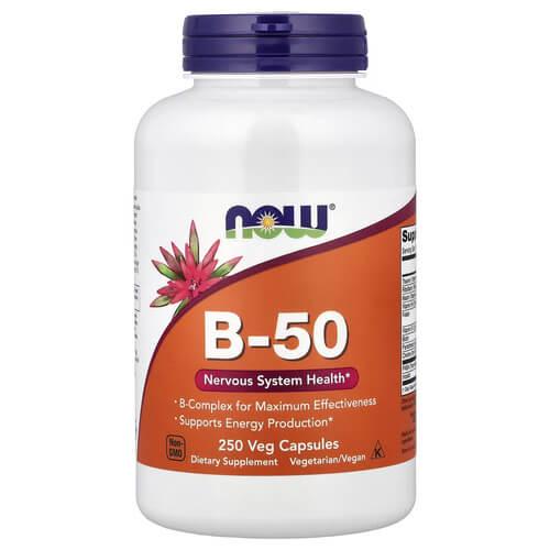 Комплекс витаминов группы В NOW B-50 250 Capsules (NOW-00422)