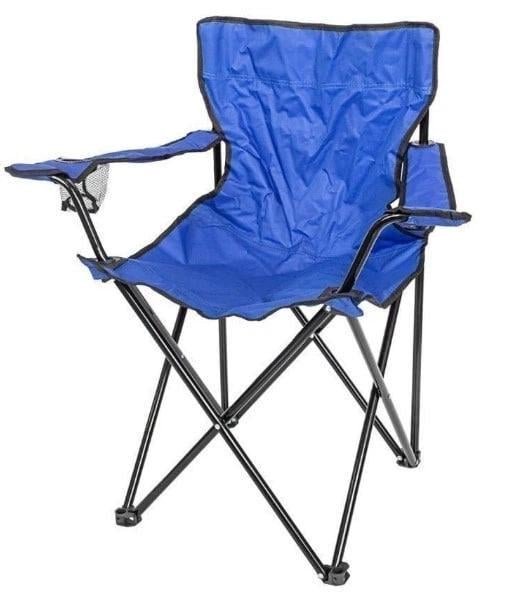 Стул раскладной со спинкой туристическое кресло для отдыха на природе и рыбалке Синий (3007157927)