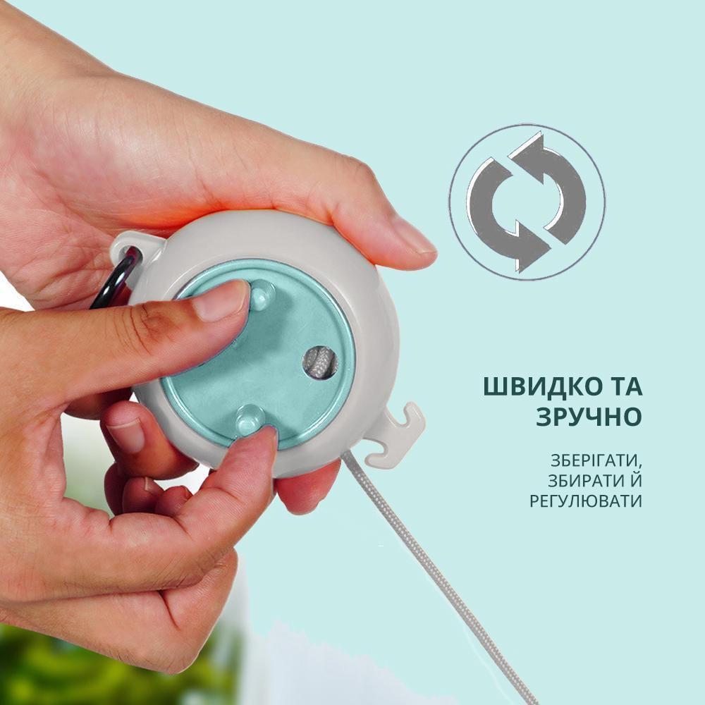 Мотузка-шнурок для сушіння білизни дорожня з карабінами 10 м (17763000) - фото 4 Мотузка-шнурок для сушіння білизни дорожня з карабінами 10 м (17763000) - фото 4