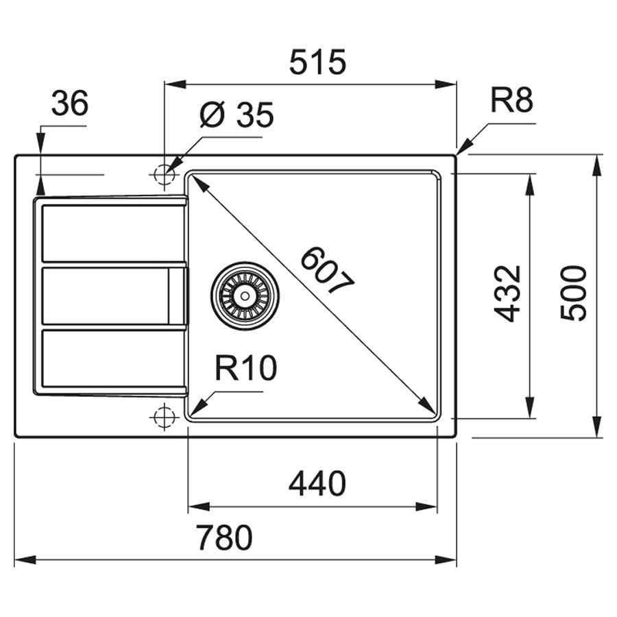 Мийка для кухні Franke Sirius 2.0 S2D 611-78 XL 143.0671.747 врізна оборотна із тектонайта з 2 отворами Бежевий (17664405) - фото 2