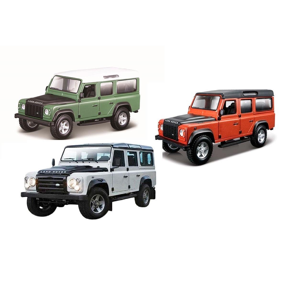 Автомодель игрушечная детская LAND ROVER DEFENDER 110 металлик 1:32 Бело-оранжевый
