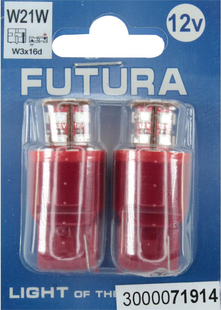 Лампочка без цоколя Futura LED T10 W21W SMD 24-диоды 12V W3x16d 2 шт. Красный