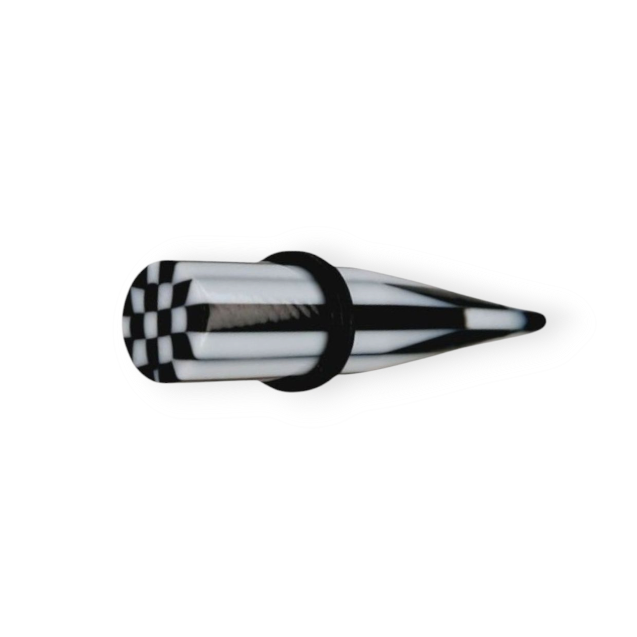 Розширювач прямий смугастий з шахматкою в торці 8 мм Білий/Чорний (8330/5764)
