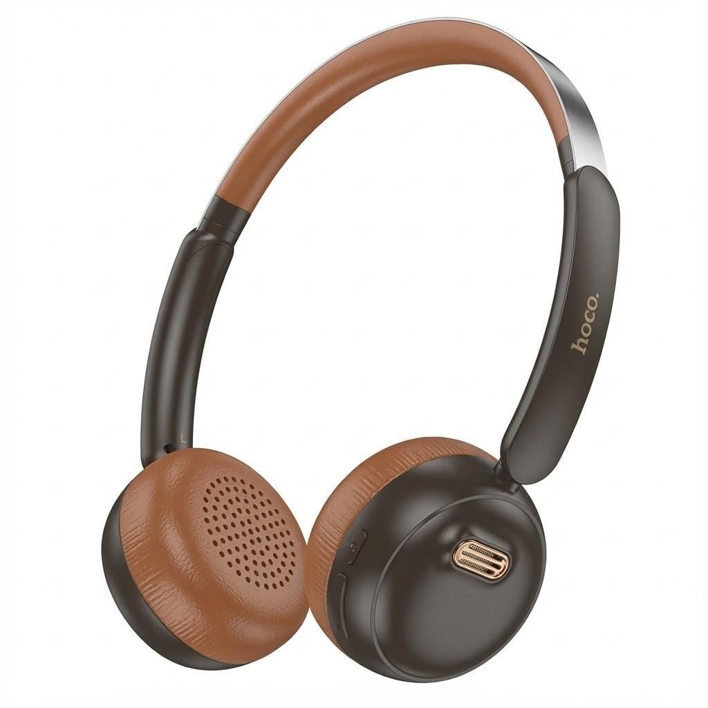 Наушники Hoco Verso Retro W62 Bluetooth 5.4 40 мм динамиками/микрофоном/30 часов автономной работы Коричневый