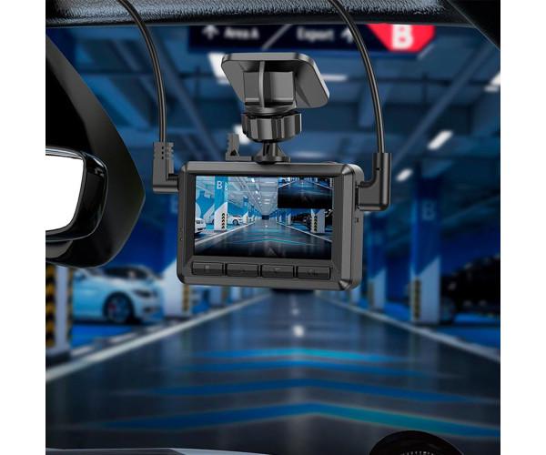 Відеореєстратор автомобільний Hoco DV3 24,5" IPS та камера заднього виду Black - фото 7