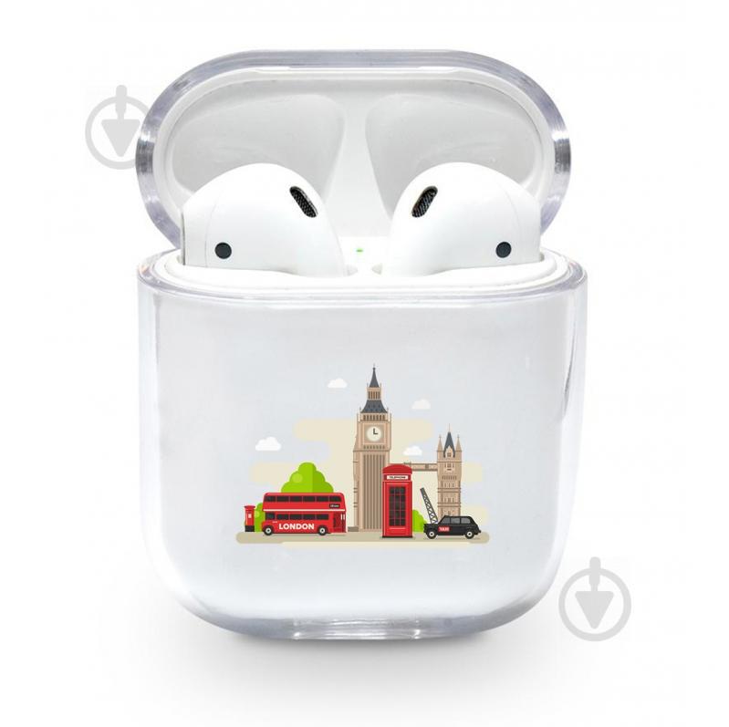 Прозрачный силиконовый чехол Apple AirPods с рисунком - London (KAP1167)