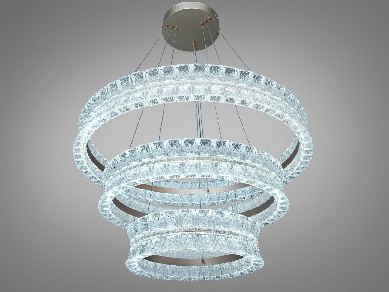 Люстра LED для гостиной MD3529/800+600+400CG с пультом 122 Вт (3088656367)