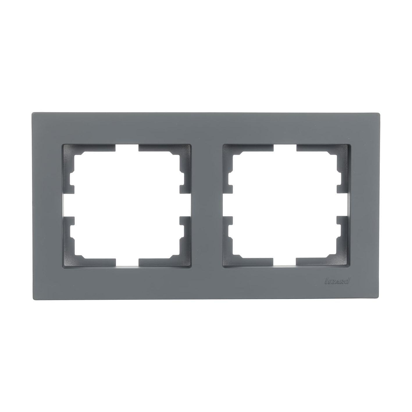 Рамка 2-местная горизонтальная Lezard Vesna Шеффилд Грей
