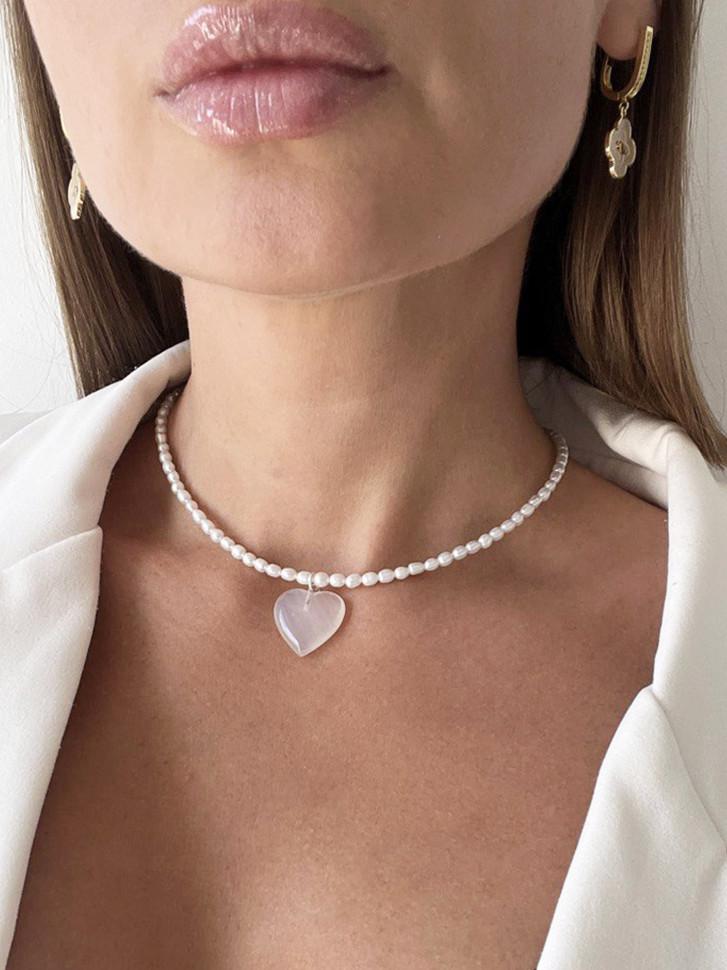 Чокер LeBijou перлинний з підвіскою кам'яне серце (5151) Чокер LeBijou перлинний з підвіскою кам'яне серце (5151)