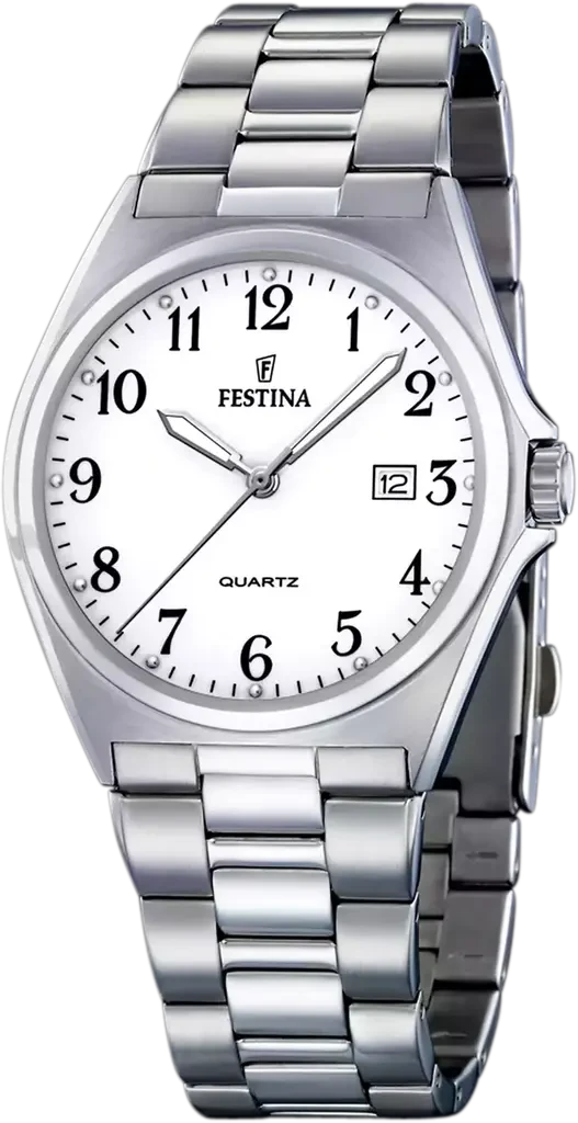 Наручные часы мужские Festina F16374/1 Classics со стальным корпусом WR 50 м и белым циферблатом Наручные часы мужские Festina F16374/1 Classics со стальным корпусом WR 50 м и белым циферблатом