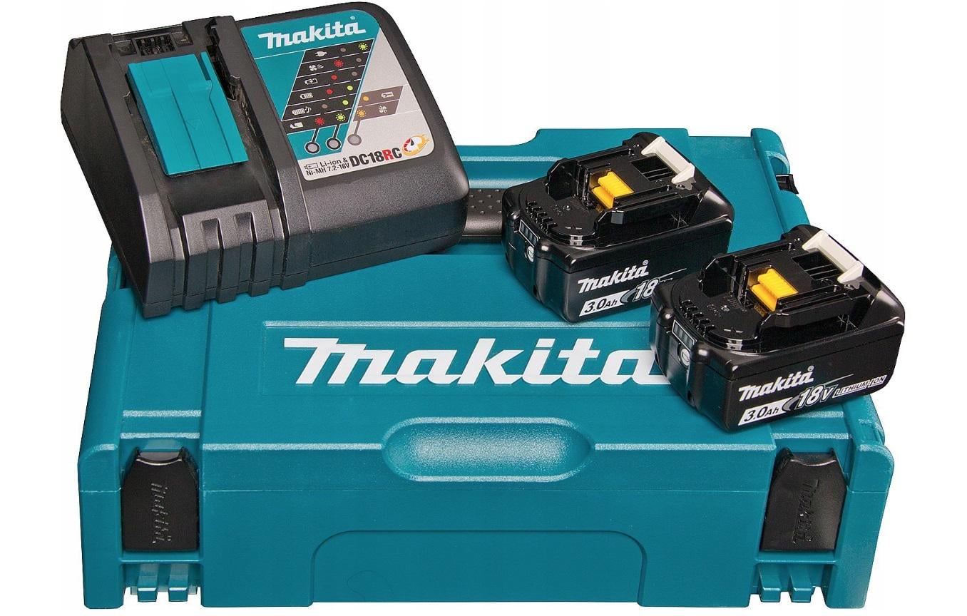 Набор аккумуляторов LXT Makita 197952-5 18 В 3 Ач 2 АКБ BL1830 зарядное устройство DC18RC и Makpac кейс (4662)