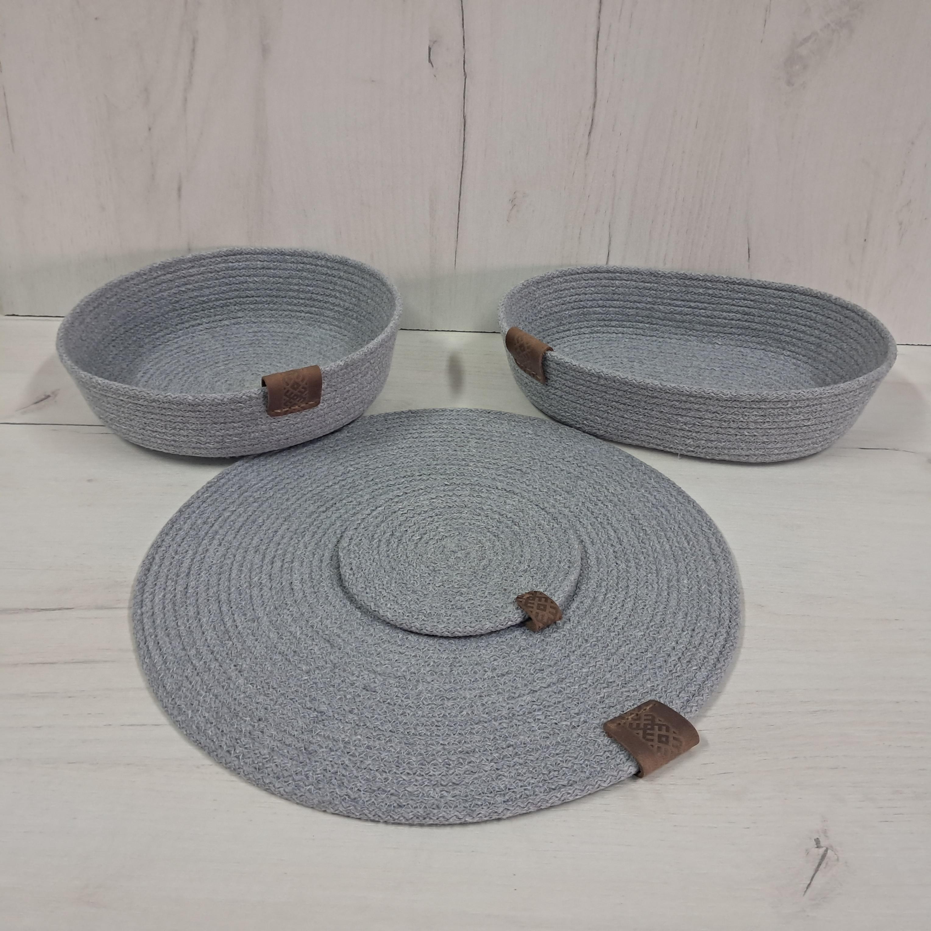 Плейсмат із джуту та бавовняного шнура під гаряче Сірий (26200374) - фото 2 Плейсмат із джуту та бавовняного шнура під гаряче Сірий (26200374) - фото 2