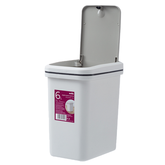 Ведро для мусора MVM BIN-04 6L GRAY с крышкой 6 л Серый (211354) - фото 4 Ведро для мусора MVM BIN-04 6L GRAY с крышкой 6 л Серый (211354) - фото 4