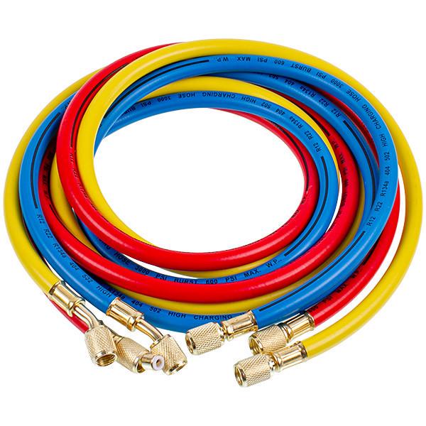 Заправочные шланги B372-S для фреона R-22 R-134 R-502 1/4"-1/4" SAE 3 шт. по 1800 мм (00000041526)