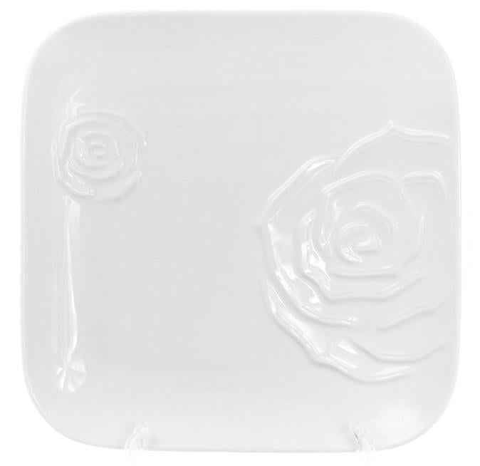 Тарілки обідні White Rose 25x25 см Білий