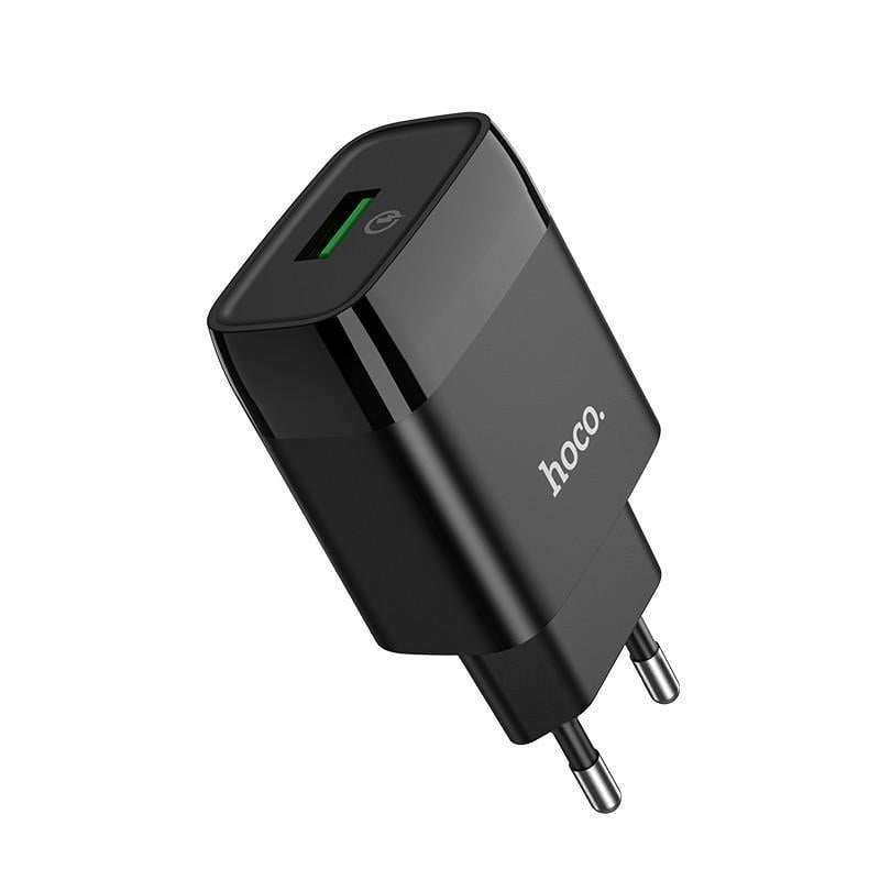 Адаптер мережевий Hoco Glorious single port charger C72Q 1USB QC3.0/FCP/AFC 3A 18W Black