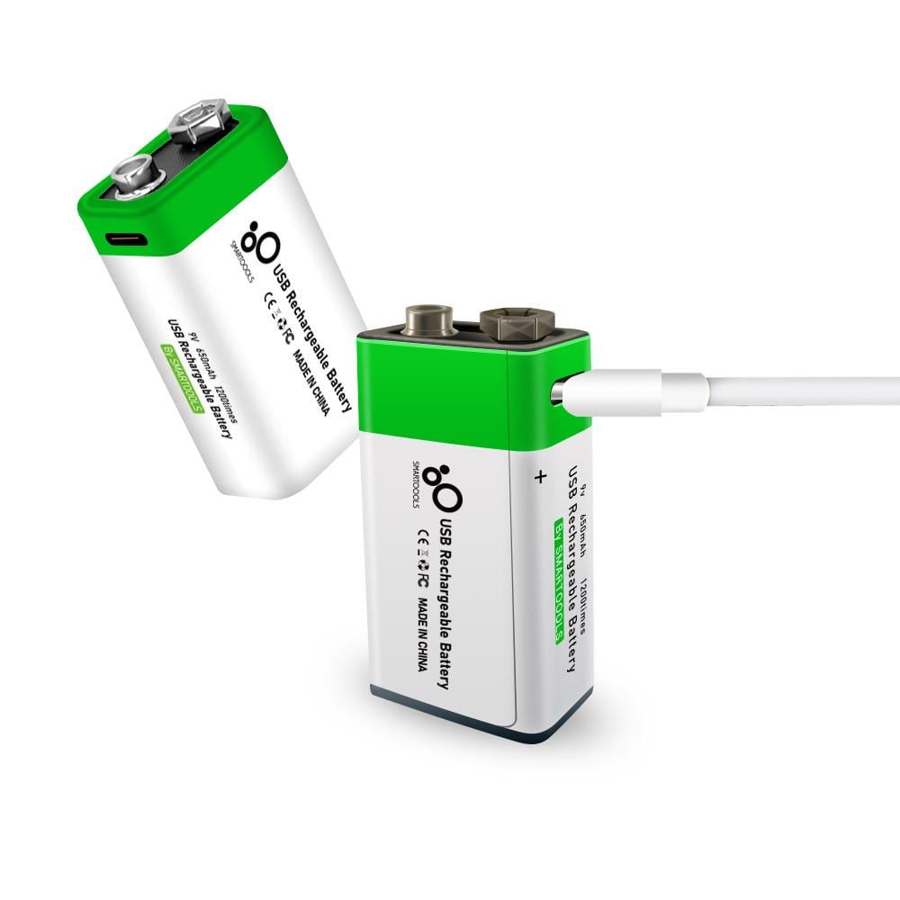 Аккумулятор типа Крона 6F22 CR-9V с разъемом Type-C Smartools 650 mAh/кабель Type-C 9 Вт - фото 6