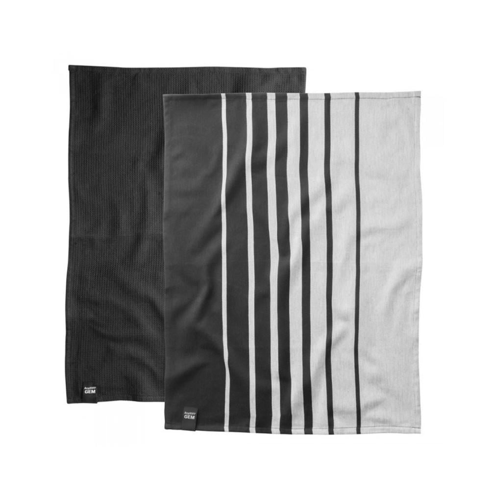 Набор кухонных полотенец BergHOFF Gem 2 шт. Черно-белый/Серый (3990032)